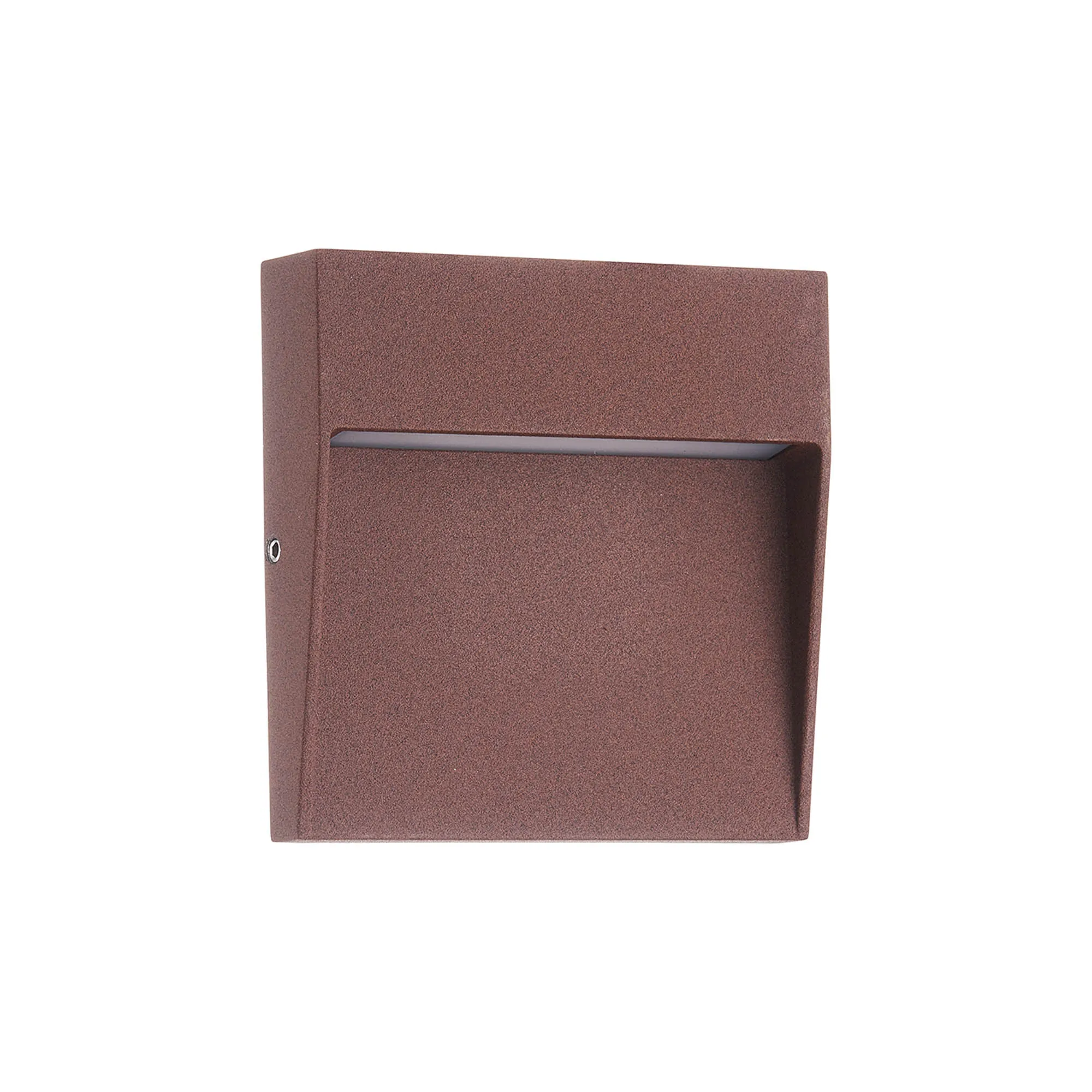 M7640  Baker Small Square Wall Lamp 3W LED IP54 Rust Brown